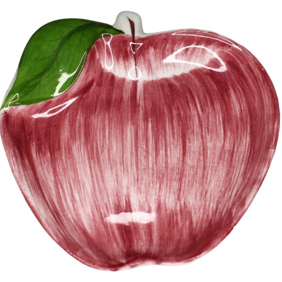 Laurie Gates Apple Lunch Plate Vintage Los Angeles Pottery Hand Painted 7 Inch - Picture 7 of 7